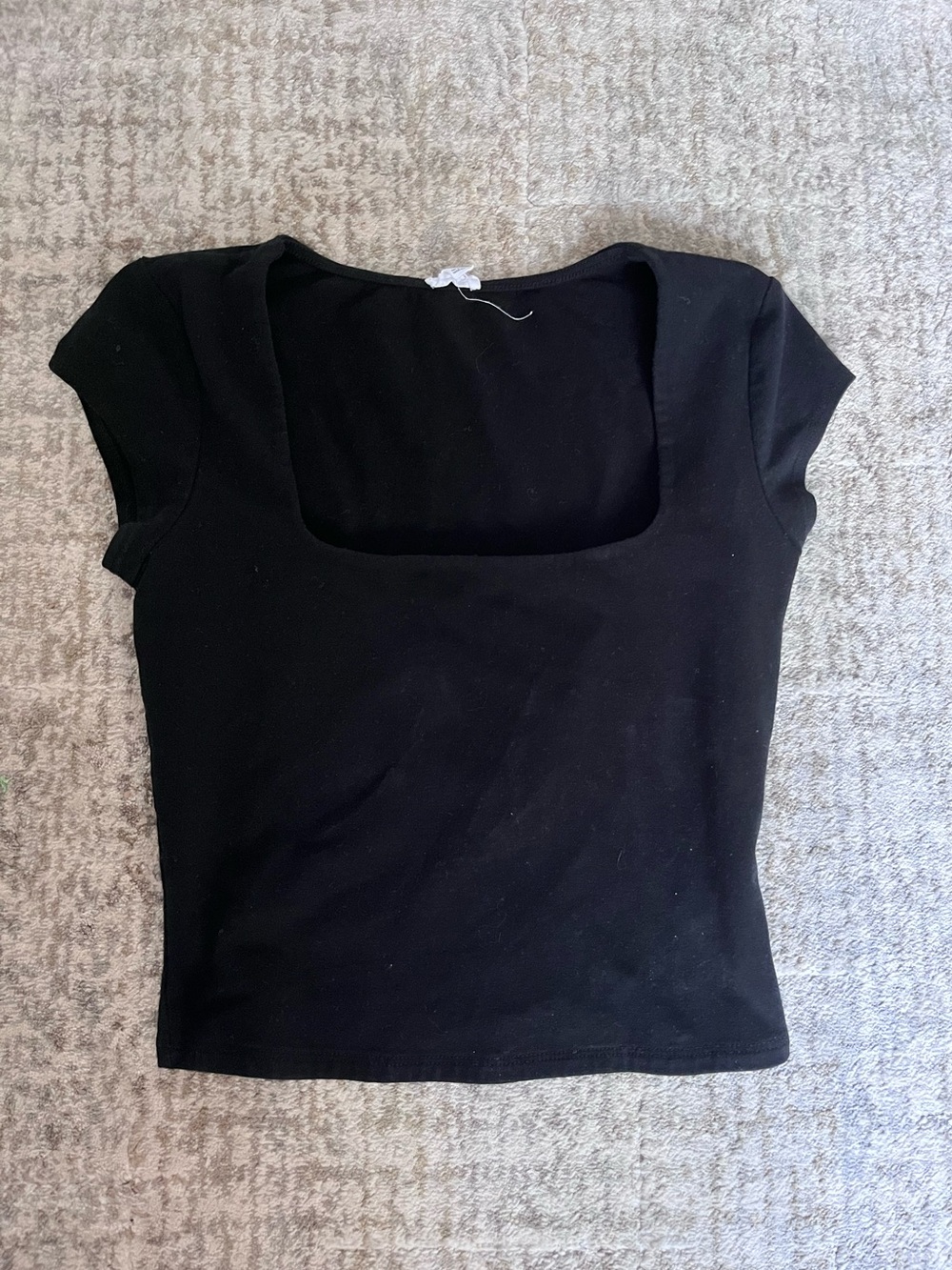 Garage Black Square-Neck Crop Top